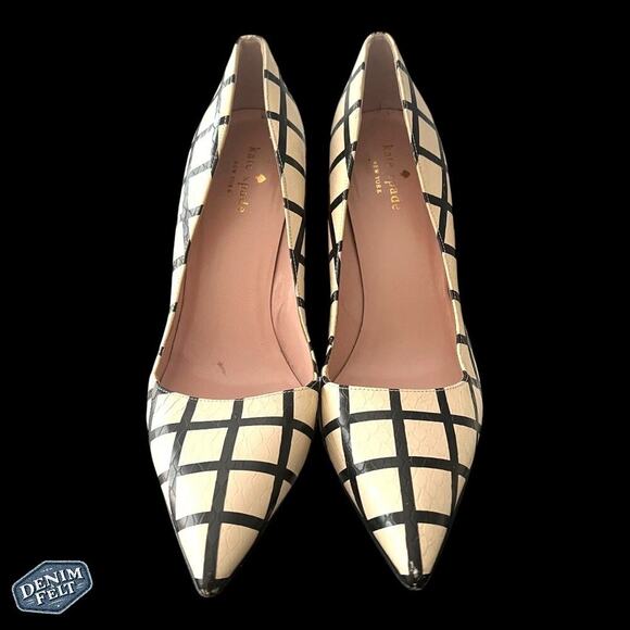 Kate Spade New York  Women’s Black/Cream Leather Larisa Pump/High Heel - Picture 8 of 16